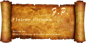 Fleiner Piroska névjegykártya